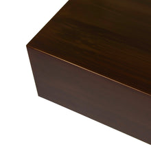 Load image into Gallery viewer, Upclose finish photo of the Hiro Table, minimalist coffee table with vintage bronze finish
