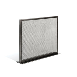 Court Screen, modern blackened steel fireplace screen