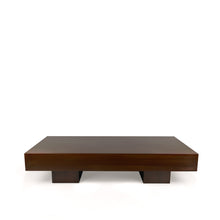 Load image into Gallery viewer, Side view of the Hiro Table, minimalist coffee table with vintage bronze finish
