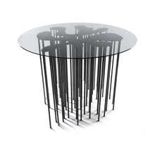Load image into Gallery viewer, Mara Table, marine inspired blackened steel side table with organic form and many legs with glass top
