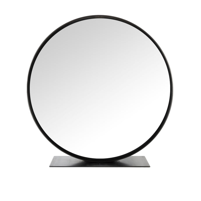 Mondo Mirror, large scale modern mirror with blackened steel frame