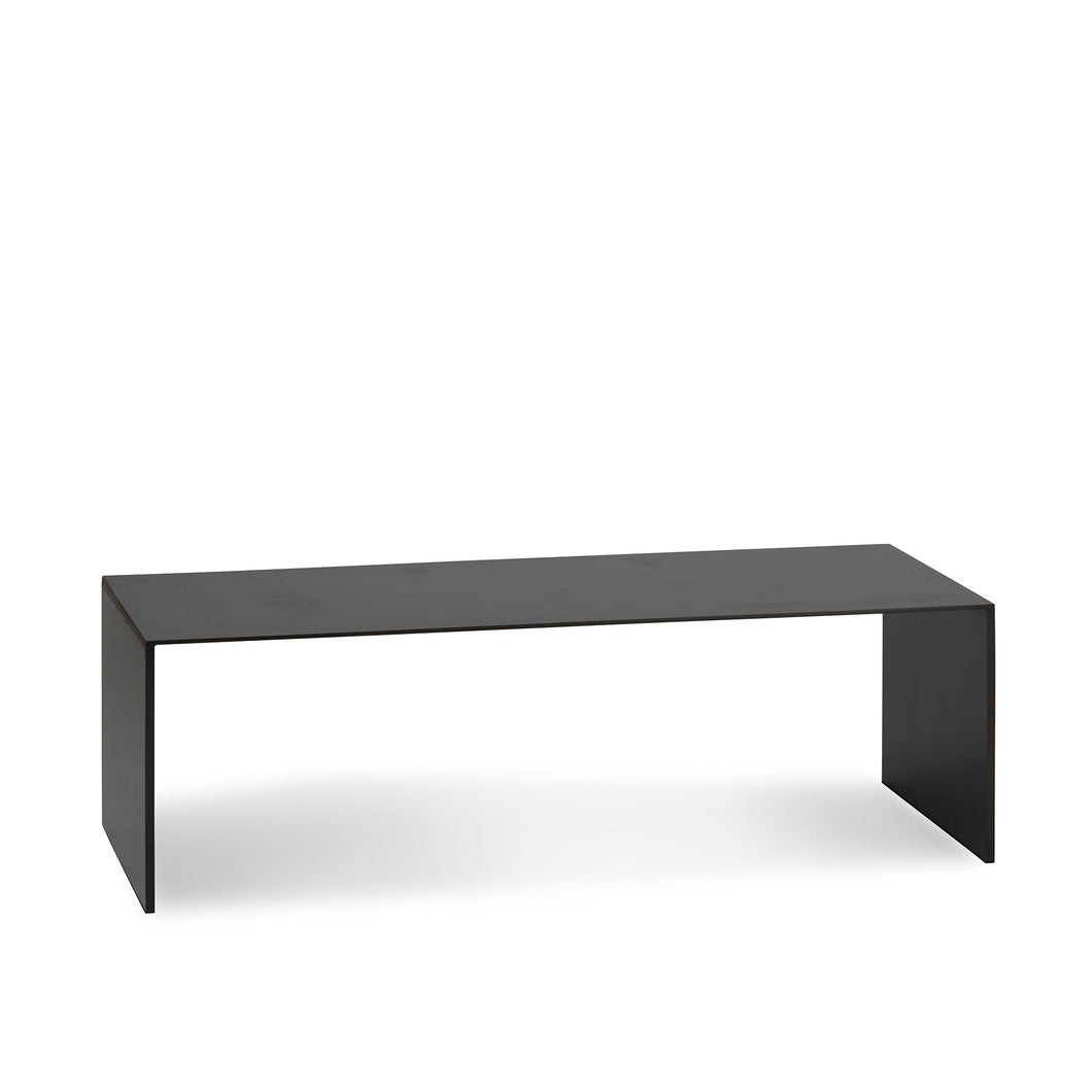 Simple Riser, minimalist blackened steel riser for displays