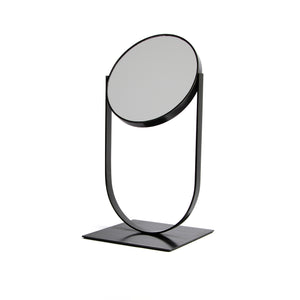Slate Mirror, vanity mirror with blackened steel frame with adjustable angle