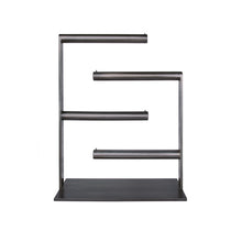 Load image into Gallery viewer, Slate Tiered Bracelet Stand, Blackened steel jewelry display for bracelets and watches

