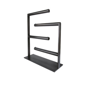 Slate Tiered Bracelet Stand, Blackened steel jewelry display for bracelets and watches