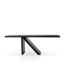 Load image into Gallery viewer, Cantilever Table contemporary blackened steel table with burnt wood top
