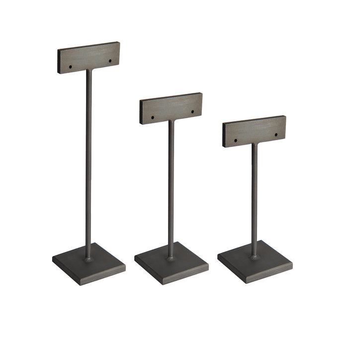 Slate Earring Stands, blackened steel earring stands for jewelry display