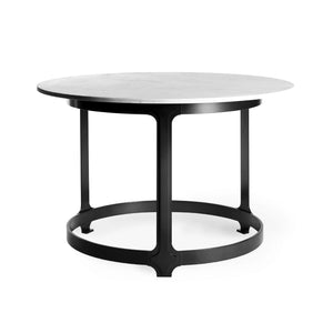 48" Blackened steel Lux Table with Carrara marble top