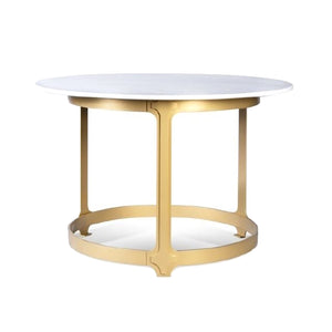 48" Gold powder coated Lux Table with Carrara marble top