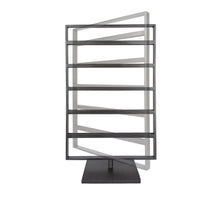 Load image into Gallery viewer, Action shot of Slate Revolving Earring Stand, blackened steel earring for jewelry display
