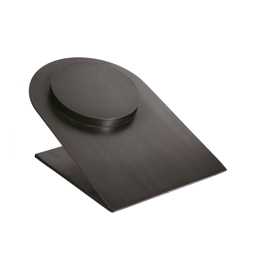 Slate Short Necklace Stand, Blackened steel low angled jewelry display for necklaces