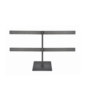 Slate Stud Earring Stand front view, blackened steel earring stand for jewelry display