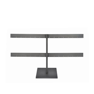 Slate Stud Earring Stand front view, blackened steel earring stand for jewelry display