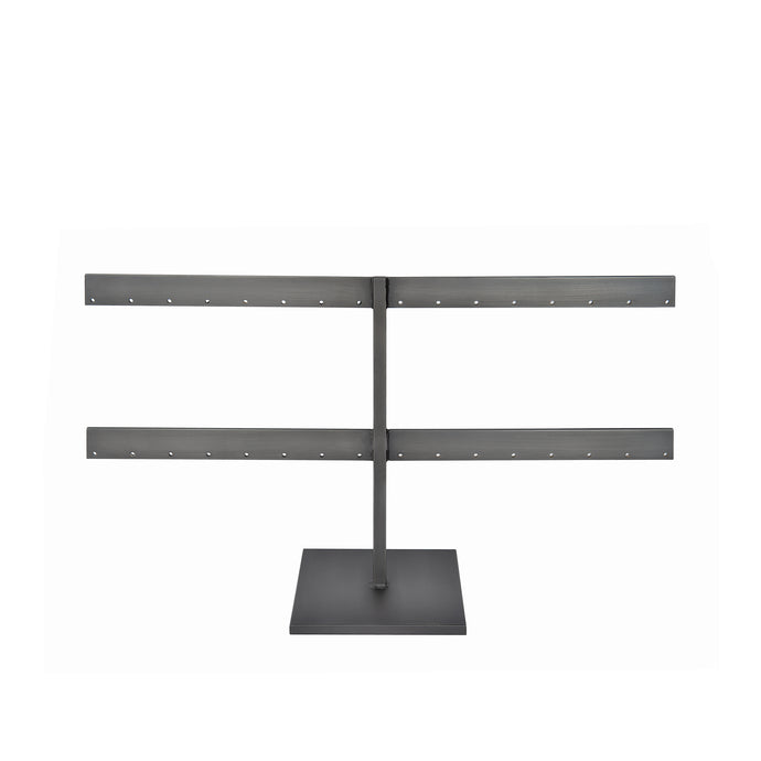 Slate Stud Earring Stand front view, blackened steel earring stand for jewelry display